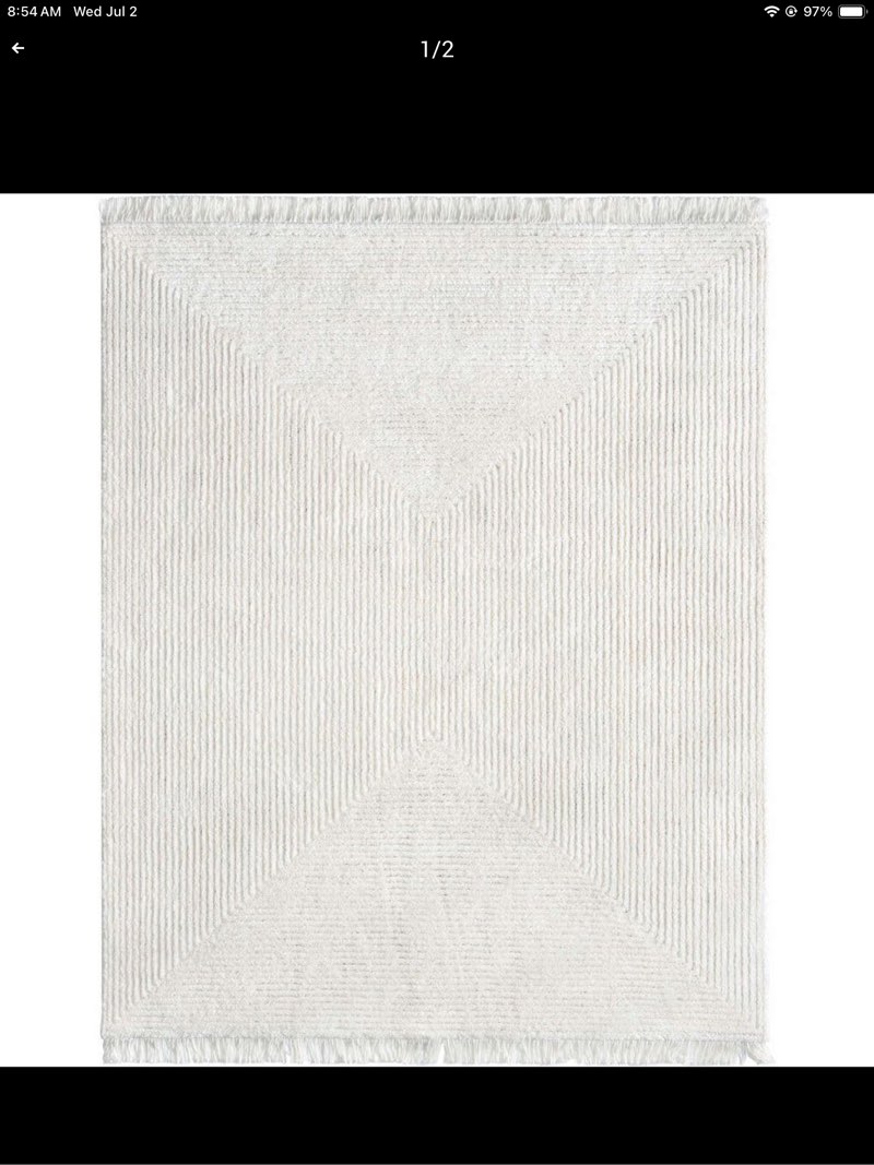 Well Woven Geometric Solid Area Rug  7  x 5   Very soft