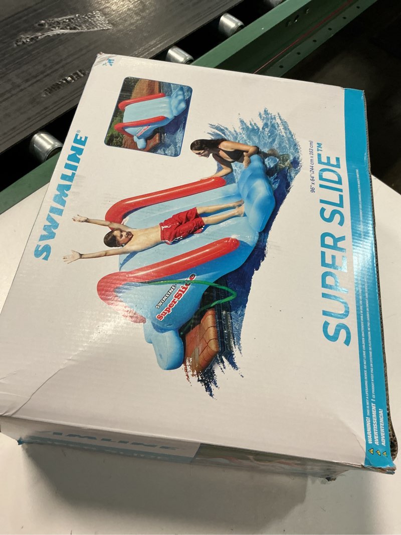 Condition photo showing New/Like New for Swimline Super Slide Inflatable Pool Toy, Blue/Red