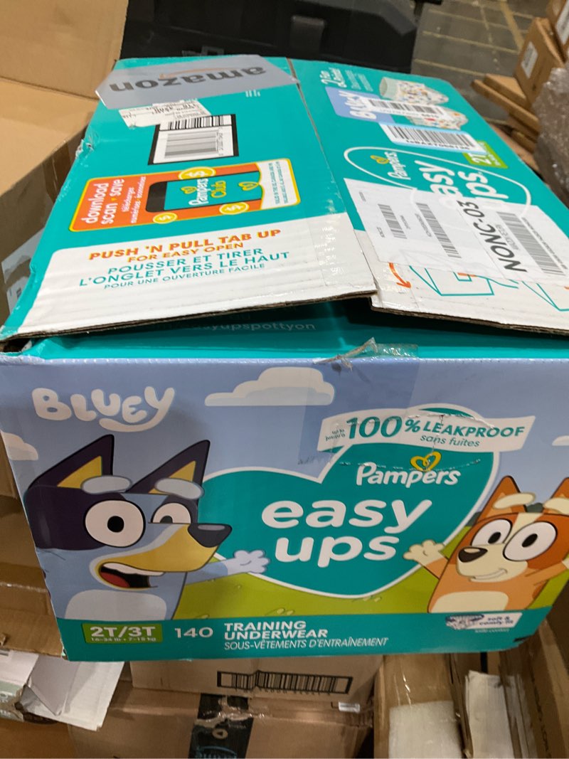 Condition photo showing New/Like New for pampers training pants - easy ups boys & girls bluey - size 3t-4t, 116 count, children's potty underwear (packaging may vary)