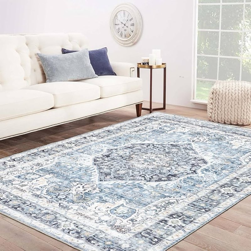 Domitapis Area Rug 9×12, Large Vintage Boho Rug,Ultra-Soft Low Pile, Washable, Non Slip,Stain Resist