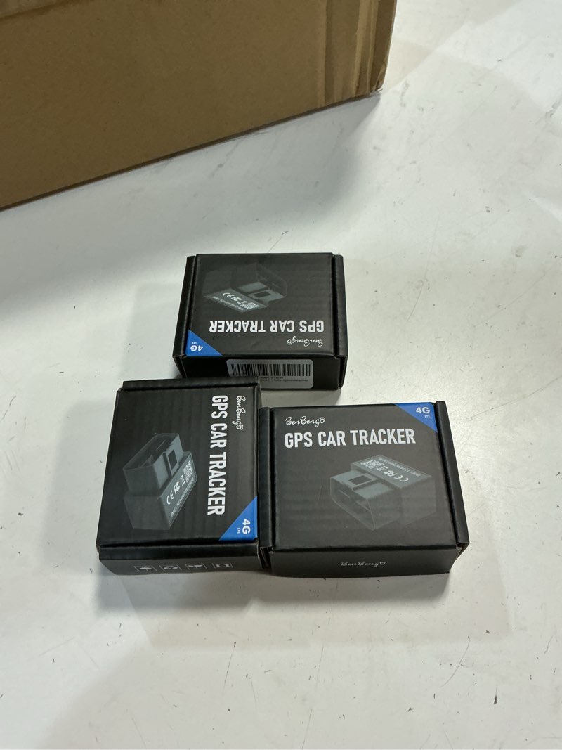 Condition photo showing New/Like New for ((set of 3)jobd gps tracker for vehicles & fleet, plug in car tracker, 10-sec real time, 1-year trip data, 5-day free trial, speeding and driver behavior tracker for teens, mileage log, low subscription