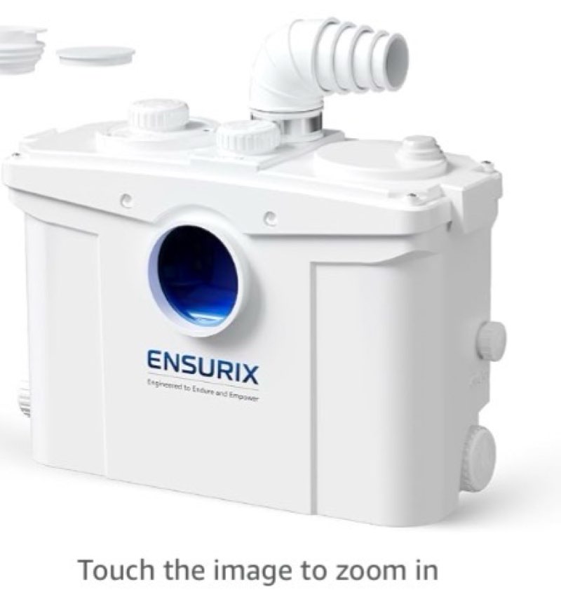 macerator pump – vertical lift toilet water pump with anti-backflow, pcb smart control, i waterproof, macerator pump basement for toilet, sink, bathroom etc.
