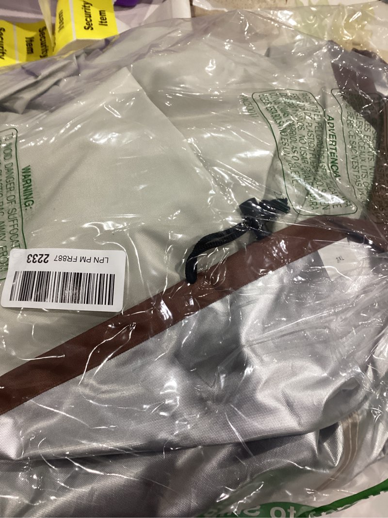 Condition photo showing Good Condition for Patio 3-Seater Sofa Cover, 3 Seater Outdoor Couch Cover Waterproof Couch Covers Fits up to 79W x 37D x 35H Inches, Waterproof Heavy Duty Patio Furniture Covers, Beige and Brown 79"Wx37"Dx35"H Beige