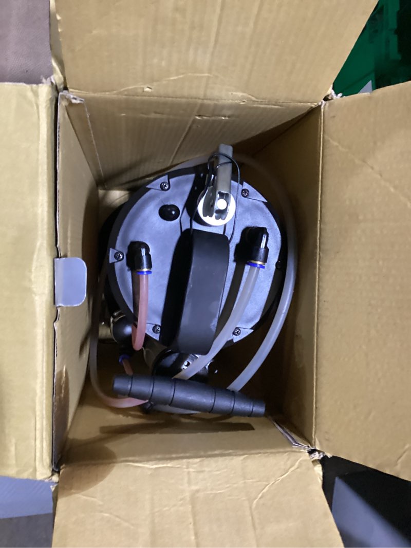 Condition photo showing As Is for mityvac 7201 2.3 gallon fluid evacuator extractor and dispensing pump, push button, manual operation, chemical-resistant polyethylene, automatic overflow prevention, quick-drain spout, large base white evacuator/dispenser
