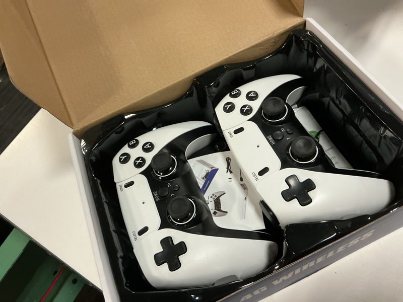 Condition photo showing Good Condition for 2026 new retro gaming console, retro gaming stick with 20,000+ classic game and 23 game emulators, plug & play 4k hdmi output game console stick with dual 2.4g controllers (64gb) for christmas gifts (white)