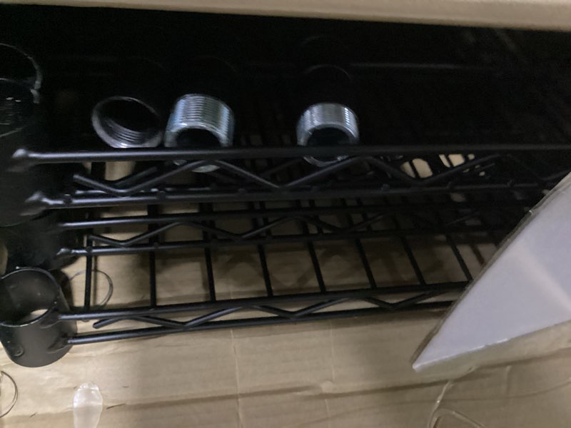 Condition photo showing Good Condition for hyper tough 4 tier wire shelf unit, black, 1400 lb. capacity