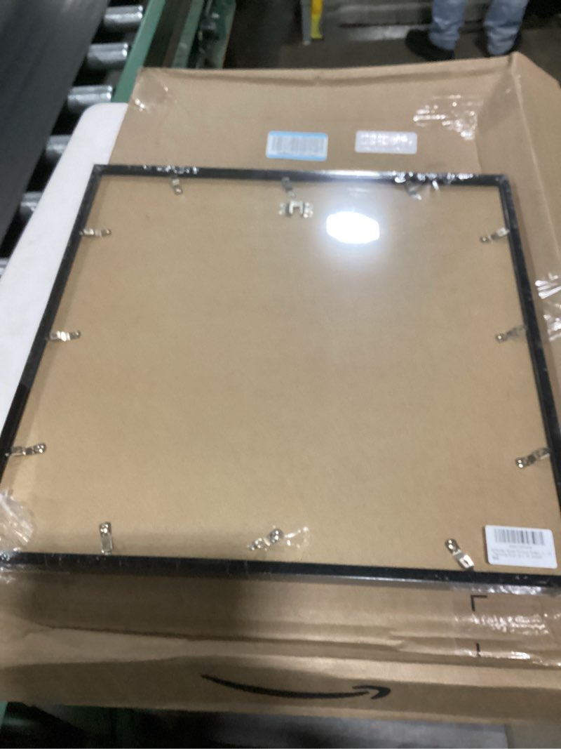 Condition photo showing As Is for Black Picture Frame, 18x18 Picture Frame for Square Photo Poster Canvas Certificate Document Display Horizontally or Vertically High Transparent Wall Gallery(Size 18 x 18 inches) Black (Pack of 1) 18x18