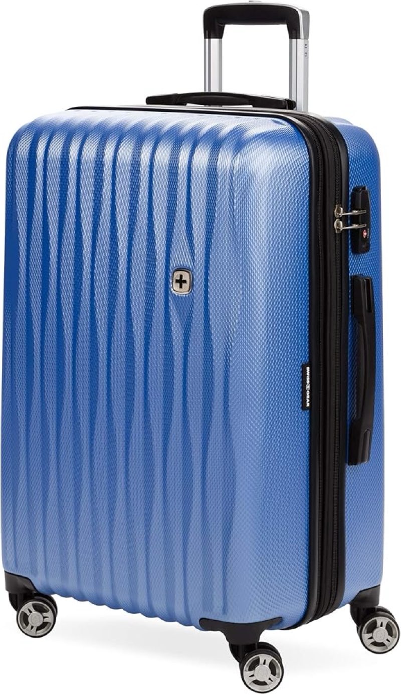 SwissGear 7272 Energie Expandable Hardside Luggage with Spinner Wheels and TSA Lock, Periwinkle Blue