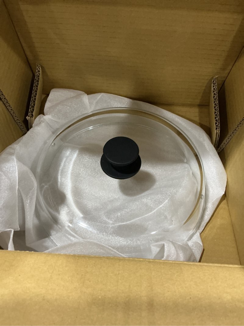 Condition photo showing New/Like New for 10in glass microwave splatter cover microwave safe glass lid cover with ceramic screw, heat resistant tempered glass splatter guard, vented universal microwave plate cover, dishwasher safe