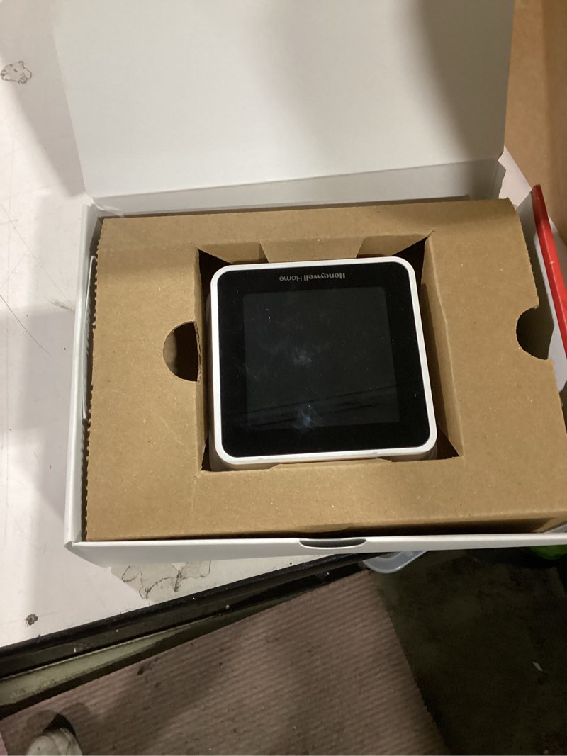 Condition photo showing As Is for Honeywell Home Black/White Smart Compatible Thermostat with Wi-Fi Compatibility