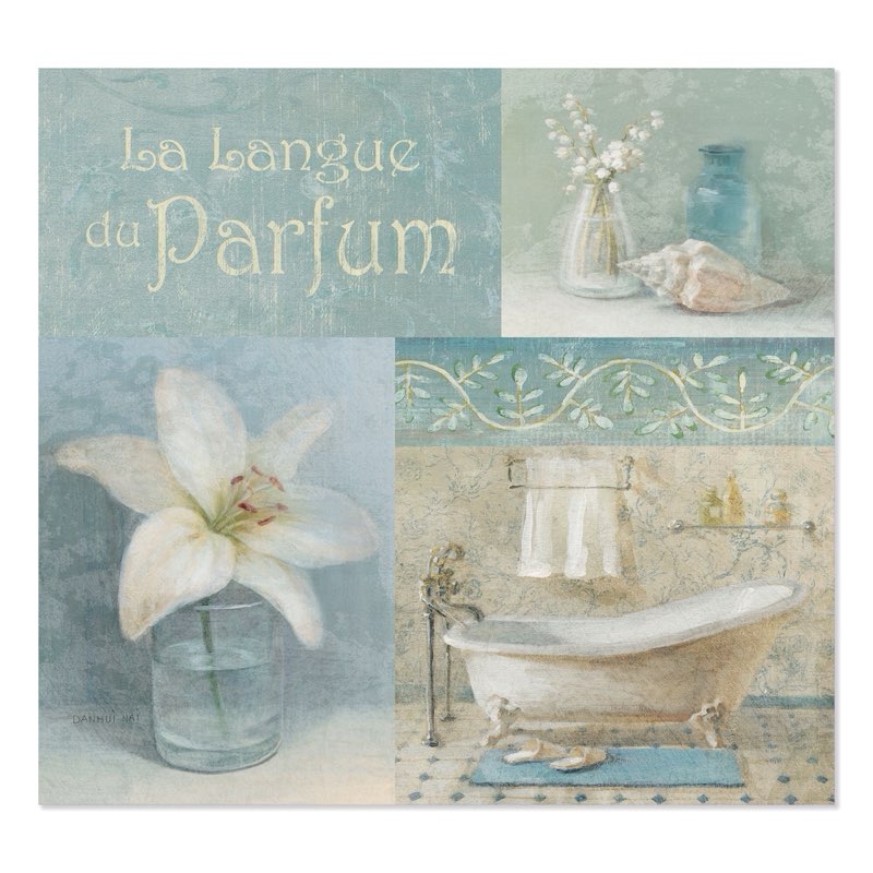 Designart Bathroom Lily Parfum Bath Story' Traditional Premium Canvas 30x30
