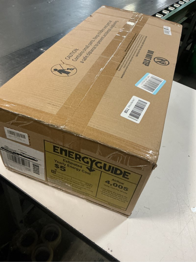 Condition photo showing New/Like New for 58 Inch Ceiling Fans with Lights and Remote, Black Indoor/Outdoor Ceiling Fan with Quiet Reversible DC Motor, 6 Speeds, 3CCT, 6 Blades Large Ceiling Fan for Living Room Bedroom Patio