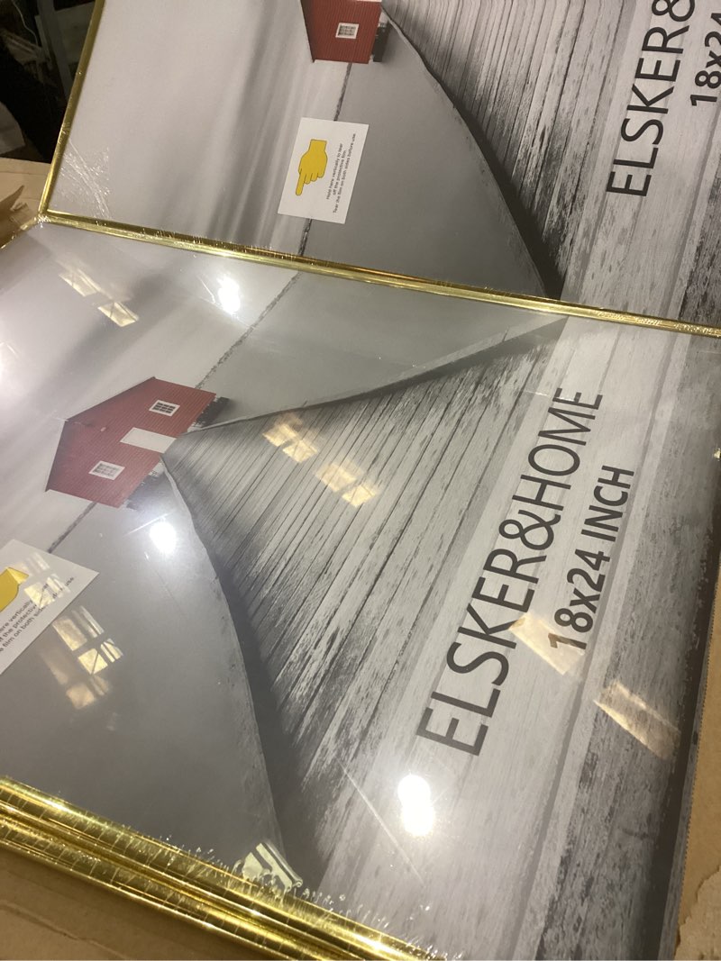 Condition photo showing Good Condition for ELSKER&HOME 18x24 Poster Frame 3 Pack, Gold Picture Frame for Horizontal or Vertical Wall Mounting, Sturdy and Scratch-proof Gold 18 x 24