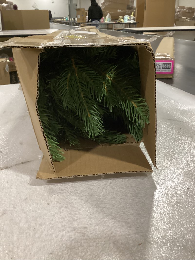 Condition photo showing As Is for 3ft Pre-Lit Mini Fir Christmas Tree,Artificial Pine Xmas Tree,106 PE Branches Tips & 84 PVC Branches Tips & UL Certification LED Lights & Burlap Wrapped Base for Tabletop Desk,Battery Operated