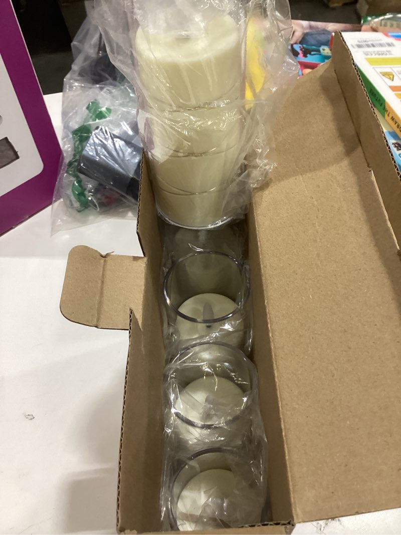 Condition photo showing Good Condition for da by 5 pack clear acrylic flameless taper candles, flickering black wick led candles with copper wire lights, heat resistant abs candles with remote for indoor outdoor decor transparent#5*1 transparent#5*1