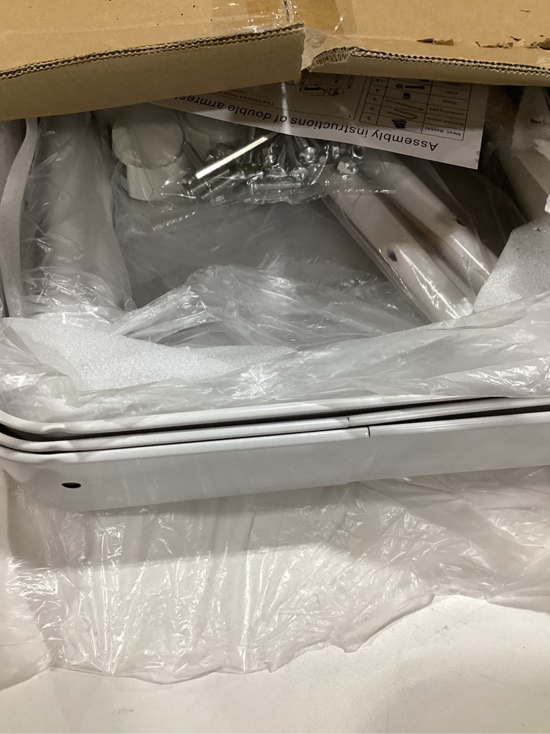 Condition photo showing Good Condition for 3-Tier Metal Utility Rolling Cart, Multi-Functional Storage Trolley for Office, Living Room, Kitchen, Movable Storage Organizer with Wheels, White