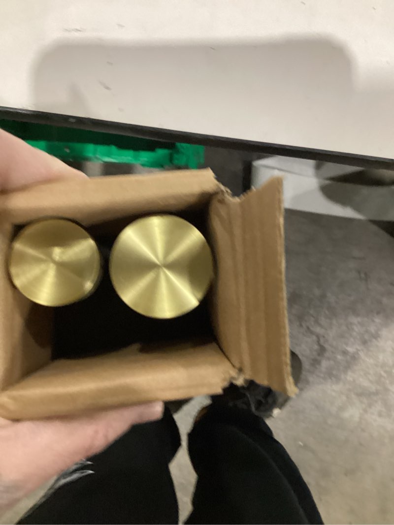 Condition photo showing New/Like New for Double Curtain Rods with Aluminum End Cap and Full Surround Brackets,1-Inches Front and 5/8 Inches Back Adjustable between from 36 to 72 Inches (3-6 Feet),Brass Double Window Drapery Rod for 36-72" Brass