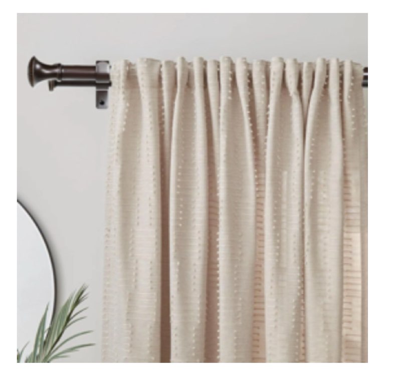5/8" Diameter Telescoping Double Curtain Rod Set with Trumpet Finials