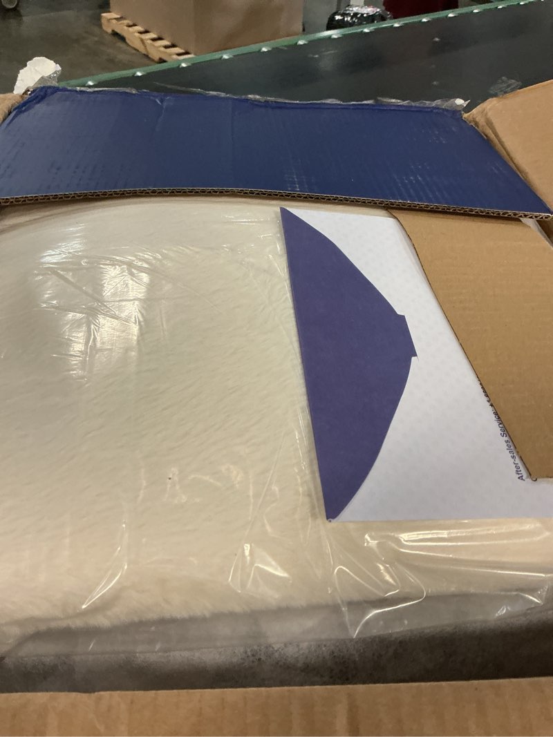 Condition photo showing Good Condition for 5ft bean bag chairs for adults large beanbag chair with plush faux fur cover big bean bag chair for living room bedroom dorm office - white (50” x 50” x 24") 5ft - 50” x 50” x 24” white