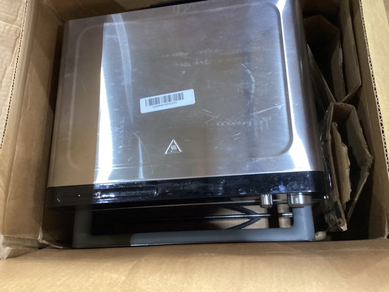 Condition photo showing As Is for Typhur Sync Oven with Smart Wireless Meat Thermometer Probe, 12?in?1 Countertop Air Fryer Toaster Oven Combo, 360° Turbo Convection, Dehydrator, Recipes & 5 Accessories, Large 27QT, Stainless Steel