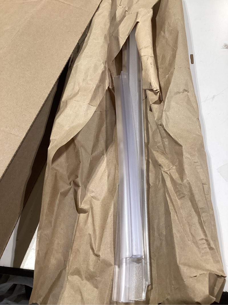 Condition photo showing Good Condition for frameless shower door bottom seal shower sweep with drip rail for 1/4" glass,36" long, vinyl, clear for 1/4" glass bottom seal