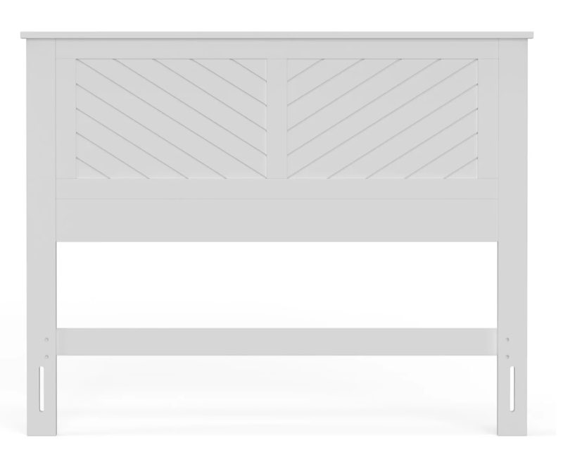 Full size  ComfIQ Serene Solid Wood Modern Farmhouse Panel Headboard with Chevron Scoring