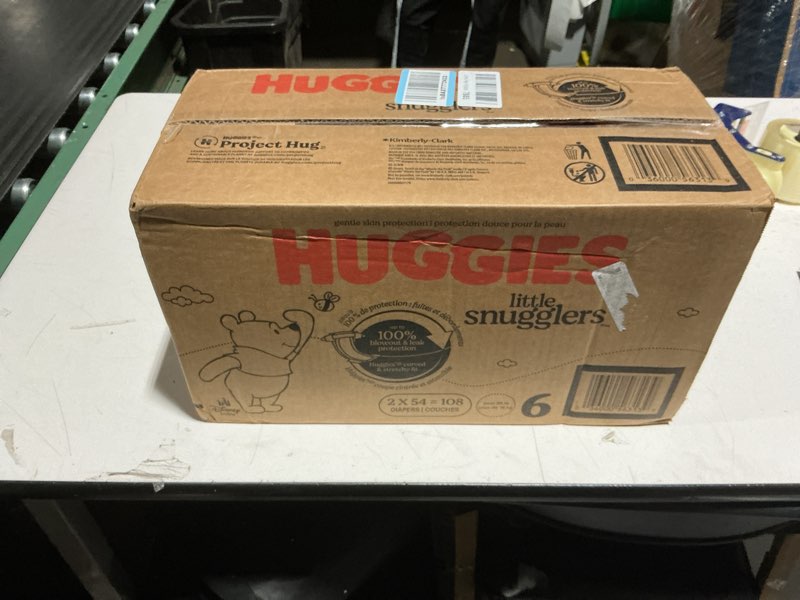 Condition photo showing New/Like New for Huggies Size 6 Diapers, Little Snugglers Baby Diapers, Size 6 (35+ lbs), 108 Count (2 Packs of 54), Packaging May Vary