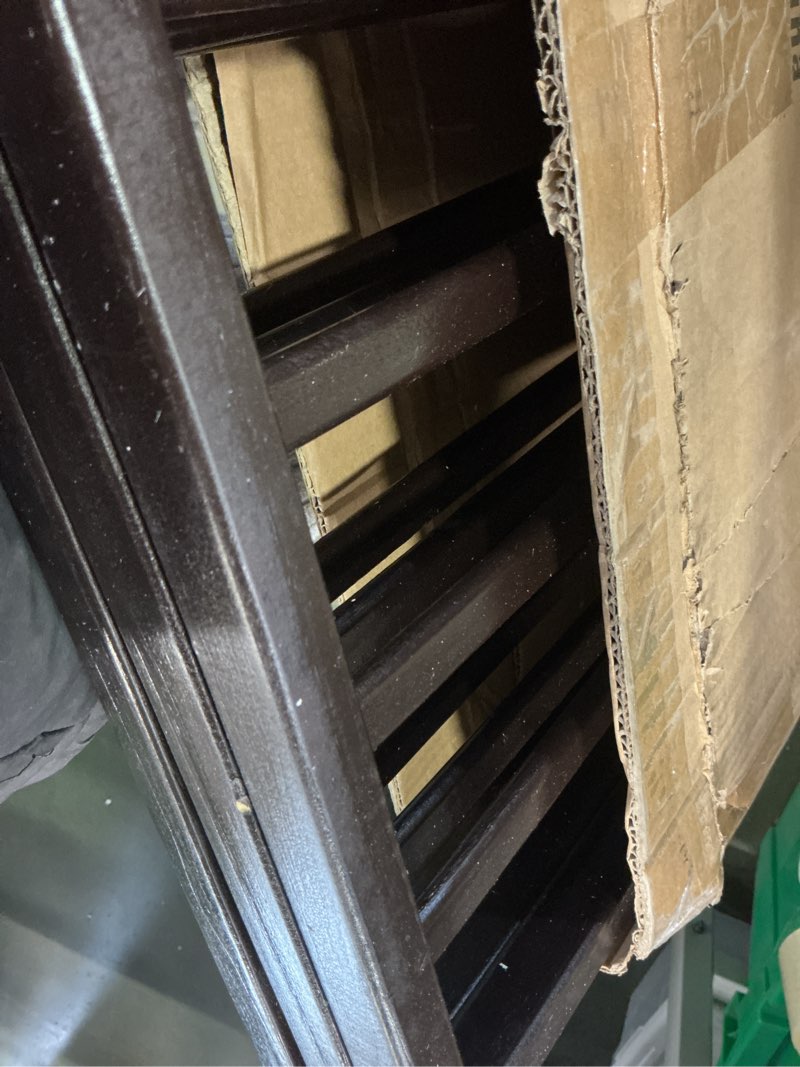 Condition photo showing As Is for 3-Panel Indoor Foldable Dog Fence for Stairs, Hallways, or Doorways - 54x24-Inch Wood Freestanding Dog Gates by PETMAKER (Brown) Brown 3 Panel