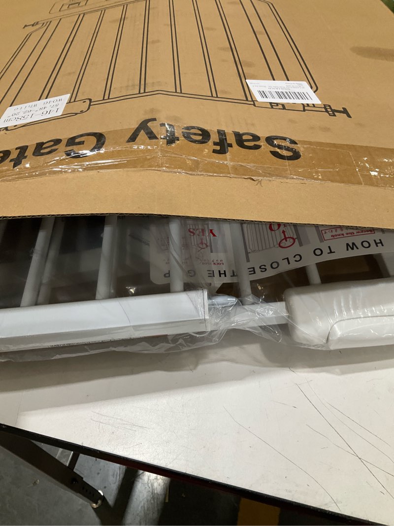 Condition photo showing Good Condition for allaibb extra wide baby gate pressure mount with auto-close, white metal safety gate for stairs & doorways - child proof, pet barrier for hallways, kitchen, living room for 57.48-62.02 inch white 57.48-62.02 inch/146-158cm
