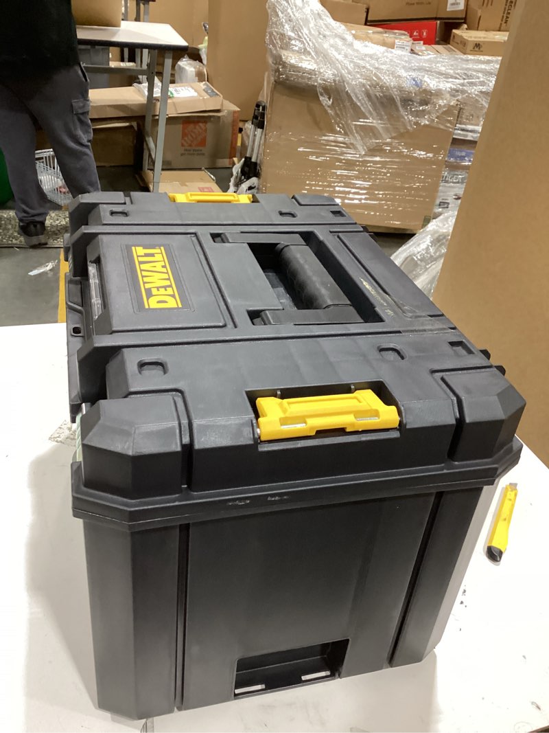 Condition photo showing Good Condition for dewalt tstak tool box, extra large design, removable tray for easy access to tools, water and debris resistant (dwst17806)