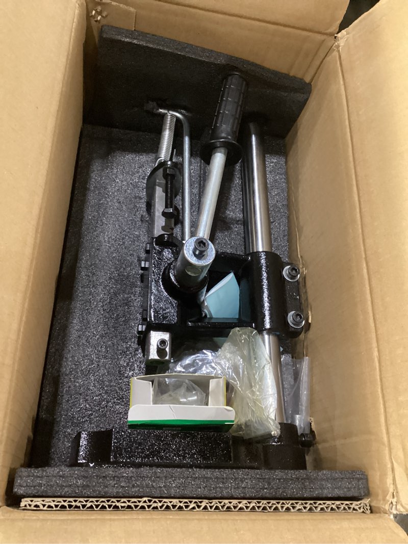 Condition photo showing As Is for skmz leather hole puncher hand press manual punch arbor press punching tool | ductile iron base, diy parts punching, cutting, forming pressing (square head press)