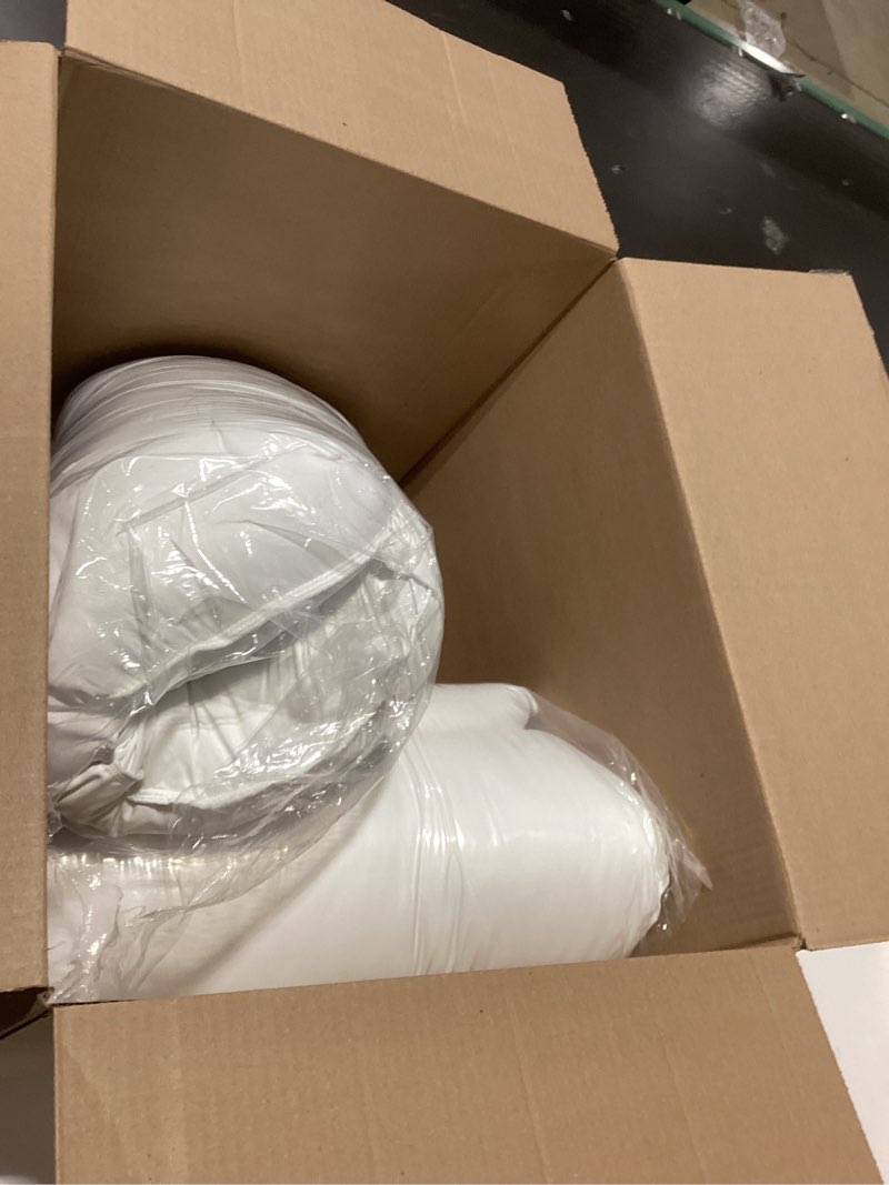 Condition photo showing New/Like New for Serta Down Illusion Soft Hypoallergenic Medium/Firm Bed Pillows for Side, Stomach or Back Sleepers (2 Pack), Queen, White White Queen Medium/Firm