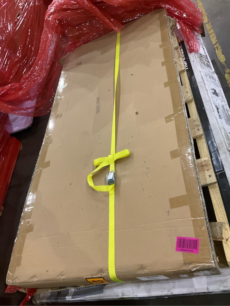 Condition photo showing Good Condition for 62.99" Wood Brown Solid Wood Dining Table, Heavy-Duty Metal Legs Leisure Table for Home Office, Kitchen & Restaurant Use Wood Brown 62.99in