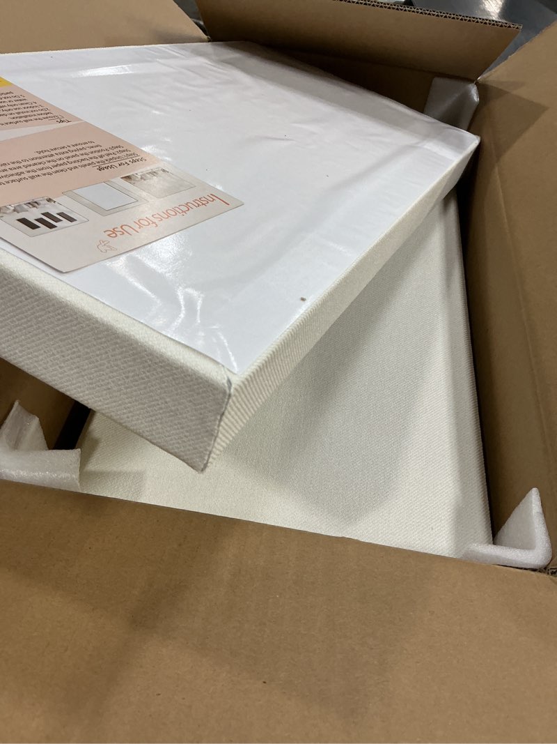 Condition photo showing Good Condition for 4 pack high-density core with fabric cover acoustic panels – 24×12×2 in self-adhesive soundproofing and sound-absorbing wall panels for echo reduction in studio, theater, or recording (linen white) 4 pack linen white