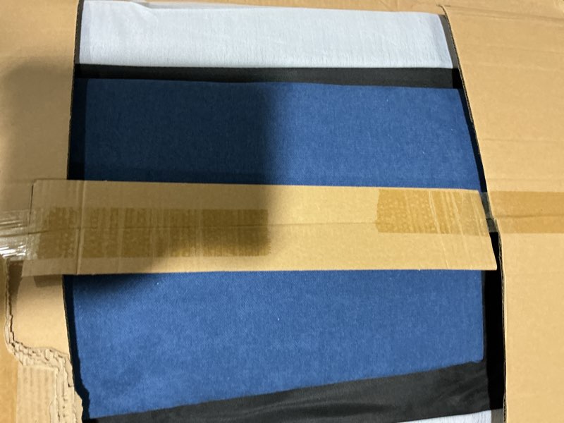 Condition photo showing Good Condition for missing box 2-3 navy blue upholstered l-shaped 3-seater sectional sofa with reversible ottoman