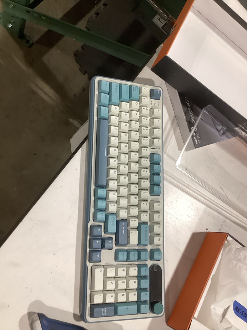 Condition photo showing Good Condition for rk royal kludge s98 mechanical keyboard w/smart display & knob, top mount 96% wireless mechanical keyboard bt/2.4g/usb-c, hot swappable, software support, creamy sounding, 98 keys linear cream switch sky blue