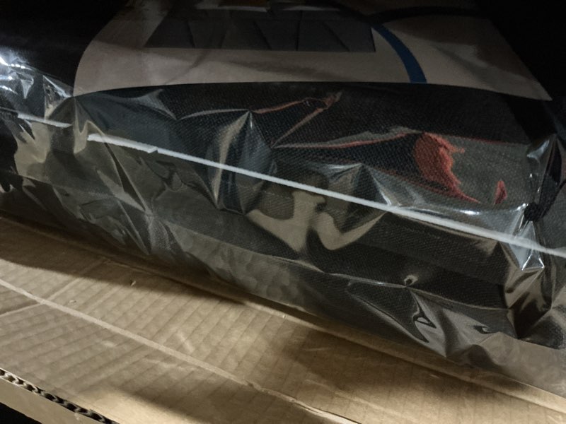 Condition photo showing Good Condition for peaudny Fabric Upholstered Wall Mounted Headboard for King Bed Panels: Stick-On Headboard in Matte B