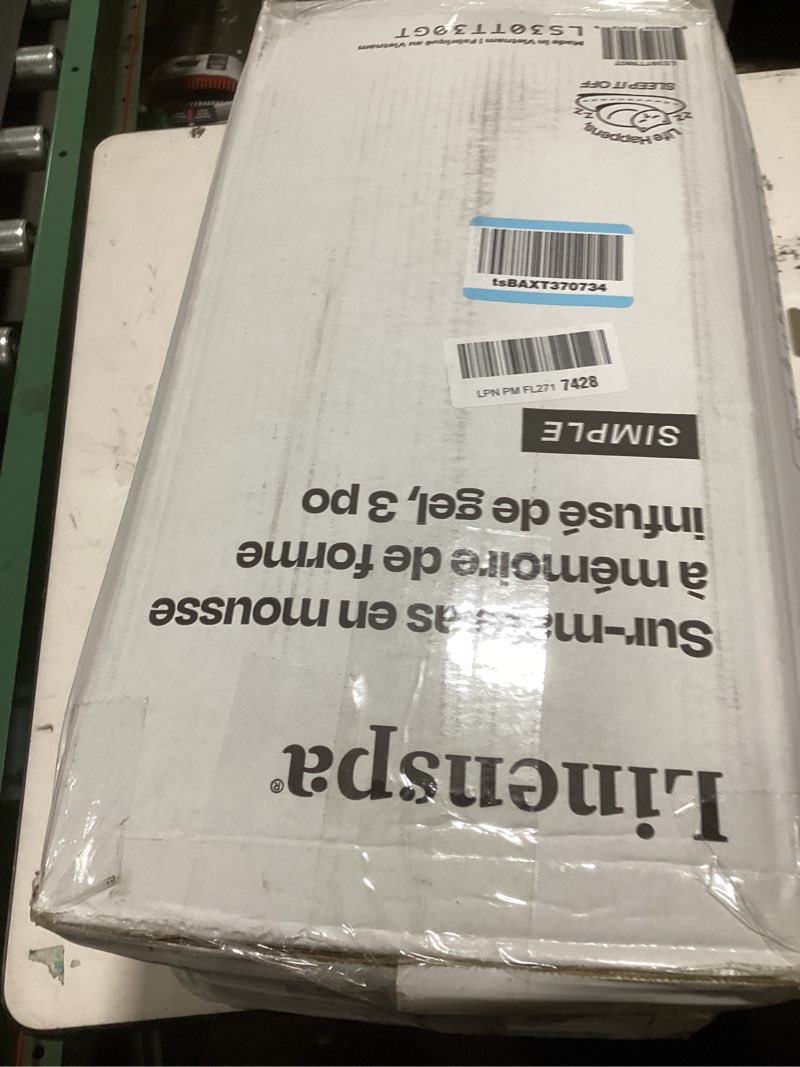 Condition photo showing Good Condition for linenspa memory foam mattress topper - 3 inch gel infused memory foam - plush feel - cooling and pressure relieving - certipur certified - dorm room essentials - twin size twin 3 inch classic gel