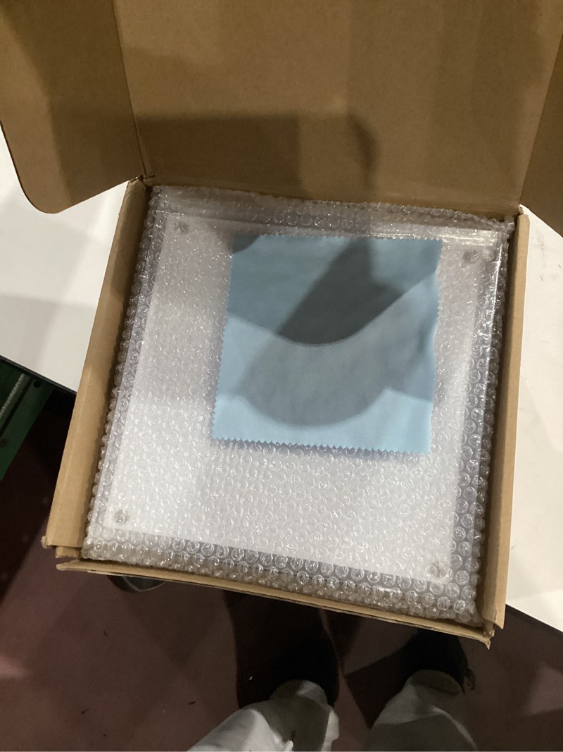 Condition photo showing Good Condition for HELPLEX 5 Pack 8x8 Acrylic Picture Frames, 24mm Thicker Square Frameless Clear Frame Double Sided Magnetic Frame, Free Standing Desktop Display Stand Acrylic Frames 8x8(5 PACK)