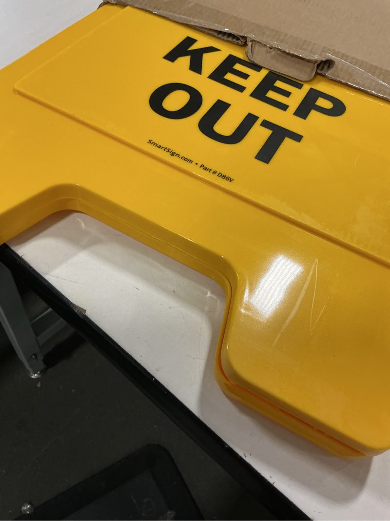 Condition photo showing Good Condition for SmartSign Folding Floor Sign, Legend "Do Not Enter" with Graphic, 25" high x 12" wide, Black/Red on Yellow