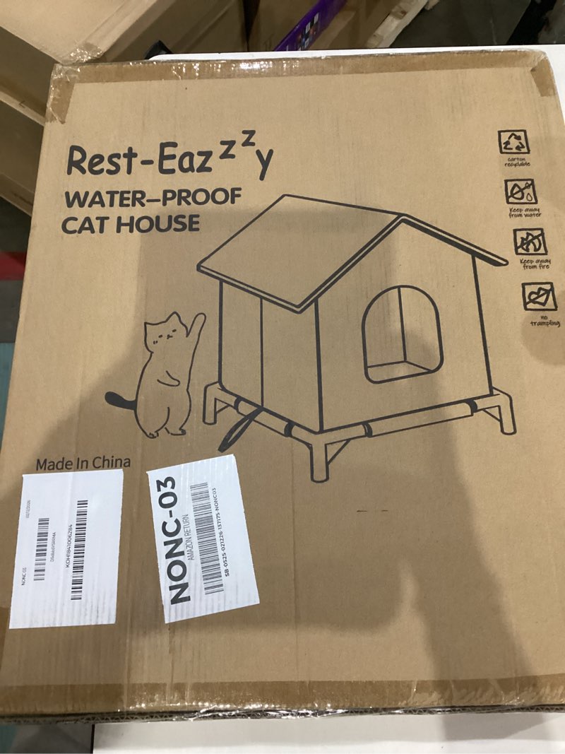 Condition photo showing New/Like New for Heated Cat House for Indoor Cats in Winter, Waterproof, Fully Insulated Shelter for Stray and Feral Cats, Great for Cat Houses for Indoor Cats and Cat Beds for Indoor Cats (Grey-Heat, Medium) Grey-Heat Medium