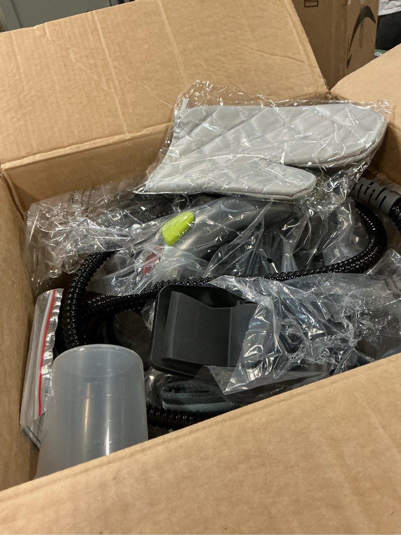 Condition photo showing As Is for Heavy-Duty Steam Cleaner - 1500W Multipurpose Handheld Floor Steamer with 22 Accessories 16ft Cord for Home, Car Detailing, Tile, Grout, Carpet, Wallpaper, Upholstery, Window, Deep Cleaning