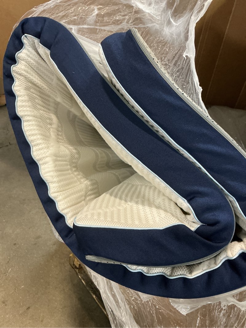 Condition photo showing As Is for (unknown size)linsy living 3 inches twin memory foam mattress topper, cooling gel-infused swirl memory foam, soft bed topper with tencel™ cover, certipur-us and oeko-tex certified, 74\" l * 38\" w * 3\" h twin 3 inch