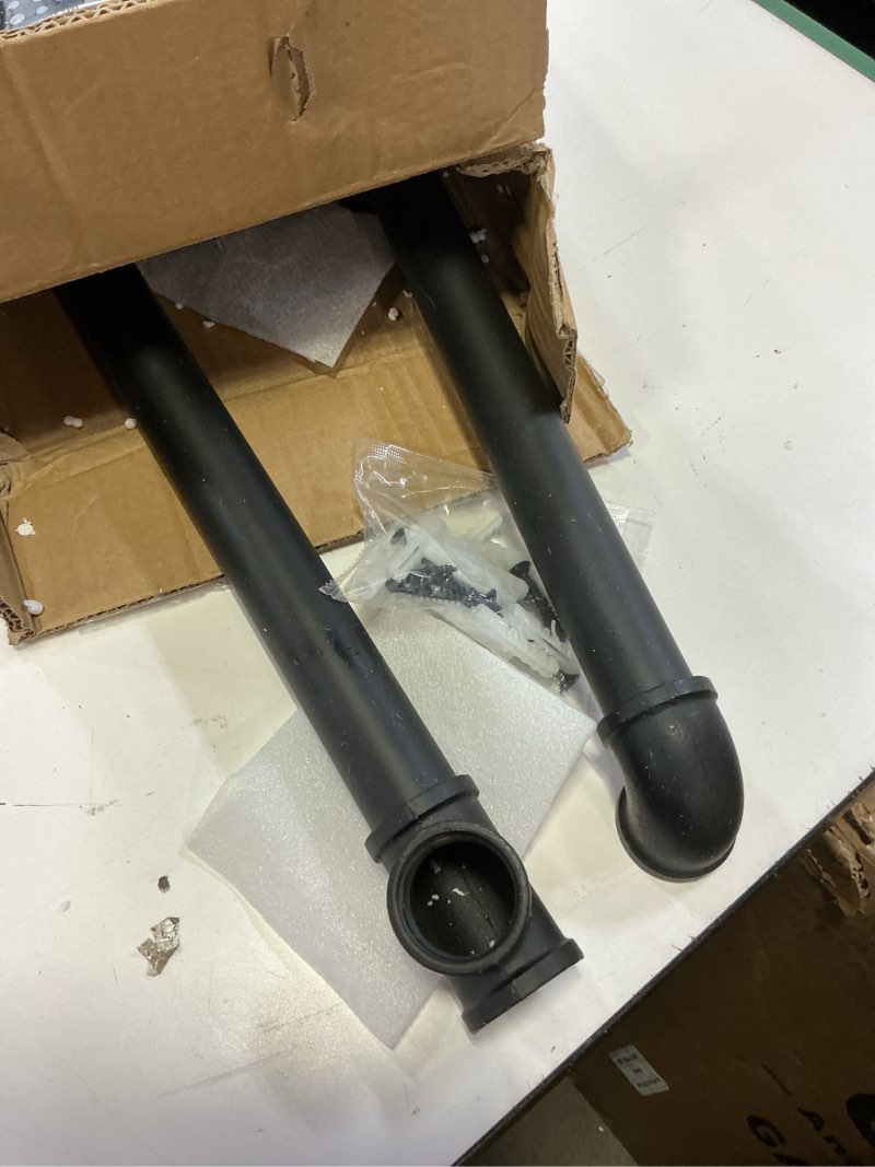 Condition photo showing As Is for hand rails for indoor stairs, 4ft metal stair railing indoor, dia. 1.24“, matte guard coating, 400lbs load capacity wall-mounted pipe staircase handrails for indoor & outdoor use 4 feet galvanized steel