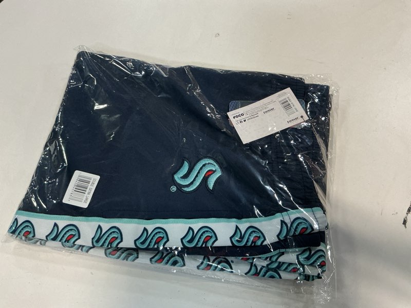 Condition photo showing New/Like New for FOCO Men's NHL Team Color Stripe Logo Track Suit Pants Seattle Kraken XX-Large Team Color