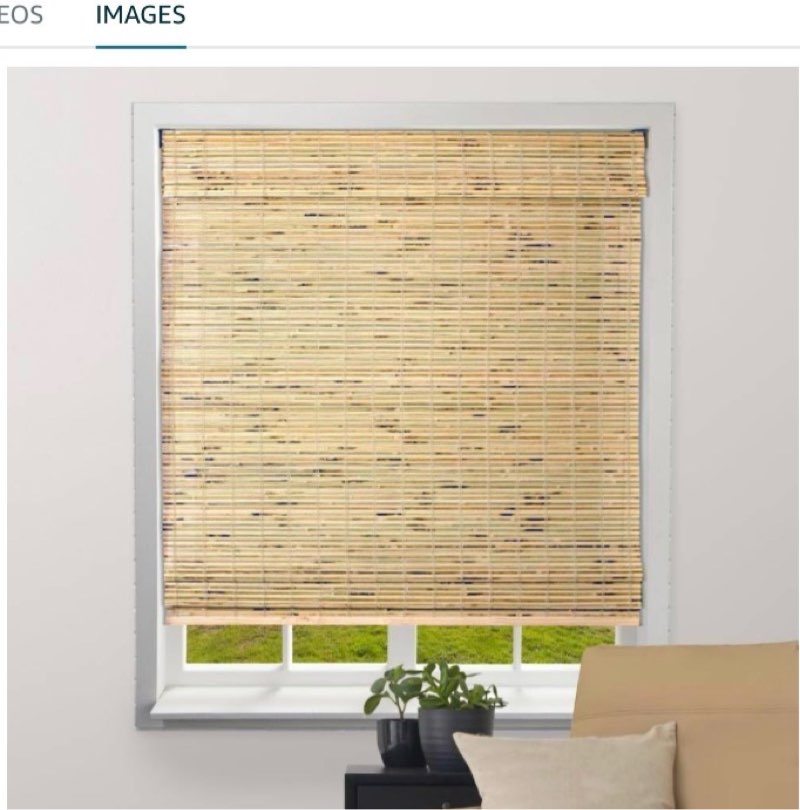 LazBlinds Cordless Bamboo Roman Shades for Windows, Light Filtering Natural Bamboo Blinds, Easy Lift