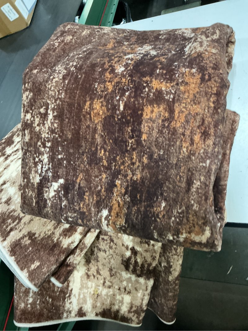 Condition photo showing As Is for releany washable area rugs 8'x10' non-slip modern abstract soft for living room entryway bedroom nursery, print pattern, brown tan beige coffee brown/tan 8' x 10' (rectangular)