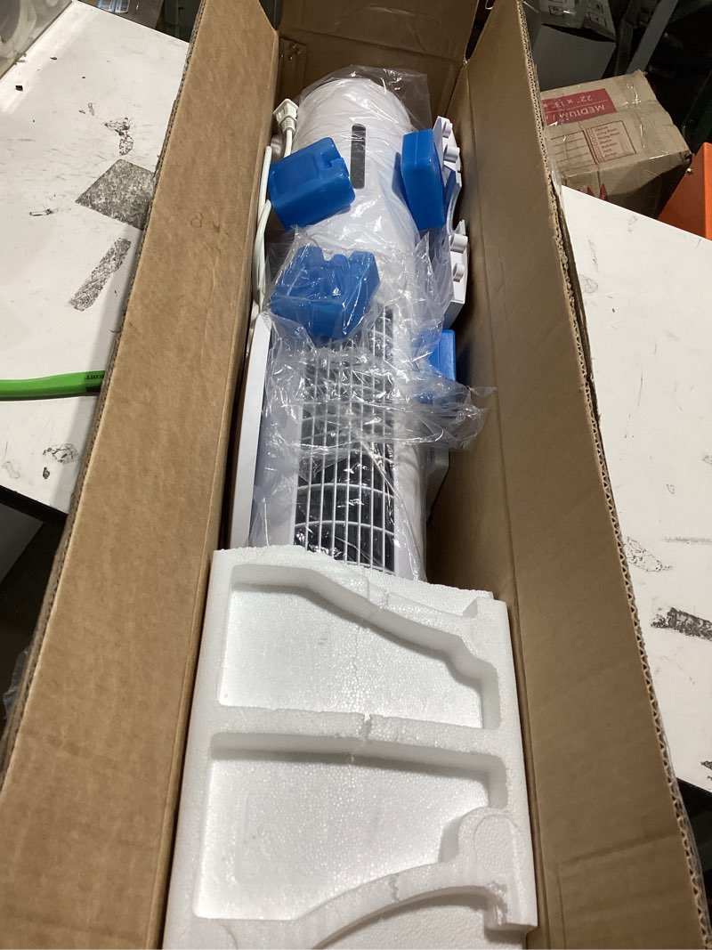 Condition photo showing Good Condition for portable air conditioners, 35" evaporative air cooler, 3-in-1 ac tower fan that blows cold air, 3 speeds, 4 ice packs, 12h timer, 80° oscillation, remote, swamp cooler for room, bedroom, indoor white 8.2"d x 8.6"w x 35"h