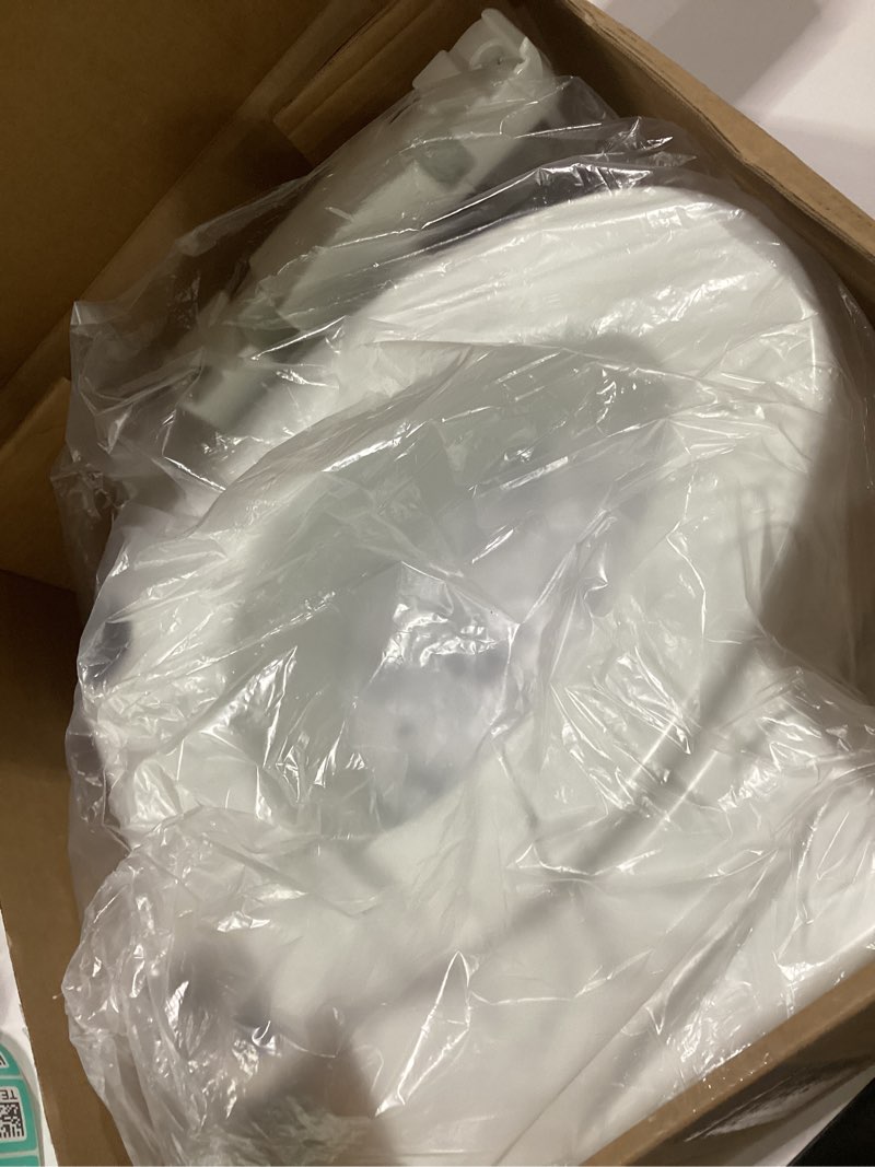 Condition photo showing As Is for carex e-z lock raised toilet seat with handles, 4.5 inch toilet seat riser with arms, toilet riser fits most toilets, elongated or round, toilet seat lifter, white