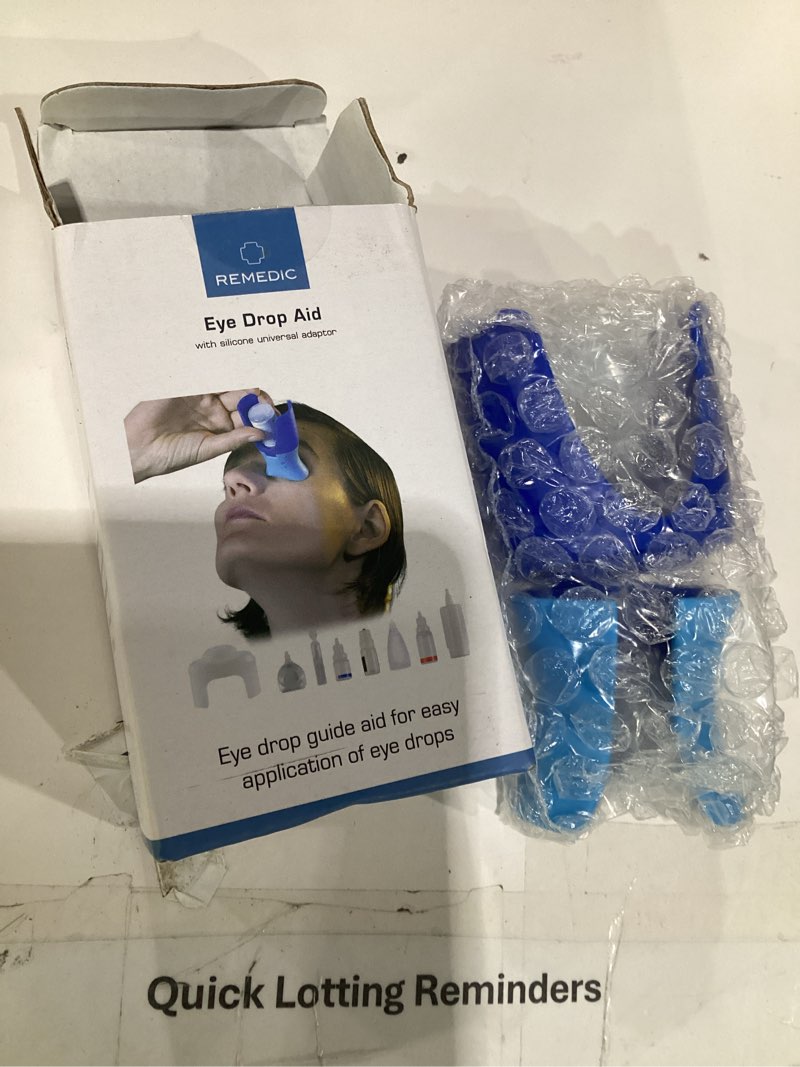 Condition photo showing New/Like New for remedic eye drop helper with silicone adapter – accurate, one-handed eye dropper guide for seniors and caregivers - easy to use eye drops inserter for the whole family